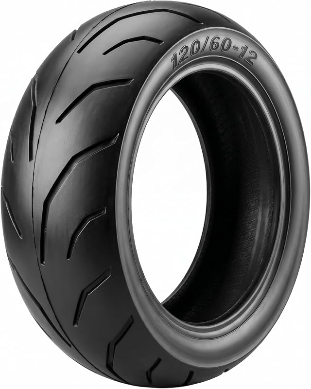 120/60-12 Tubeless Scooter Tire, 4PR 47J Urban Street Tread Replacemen